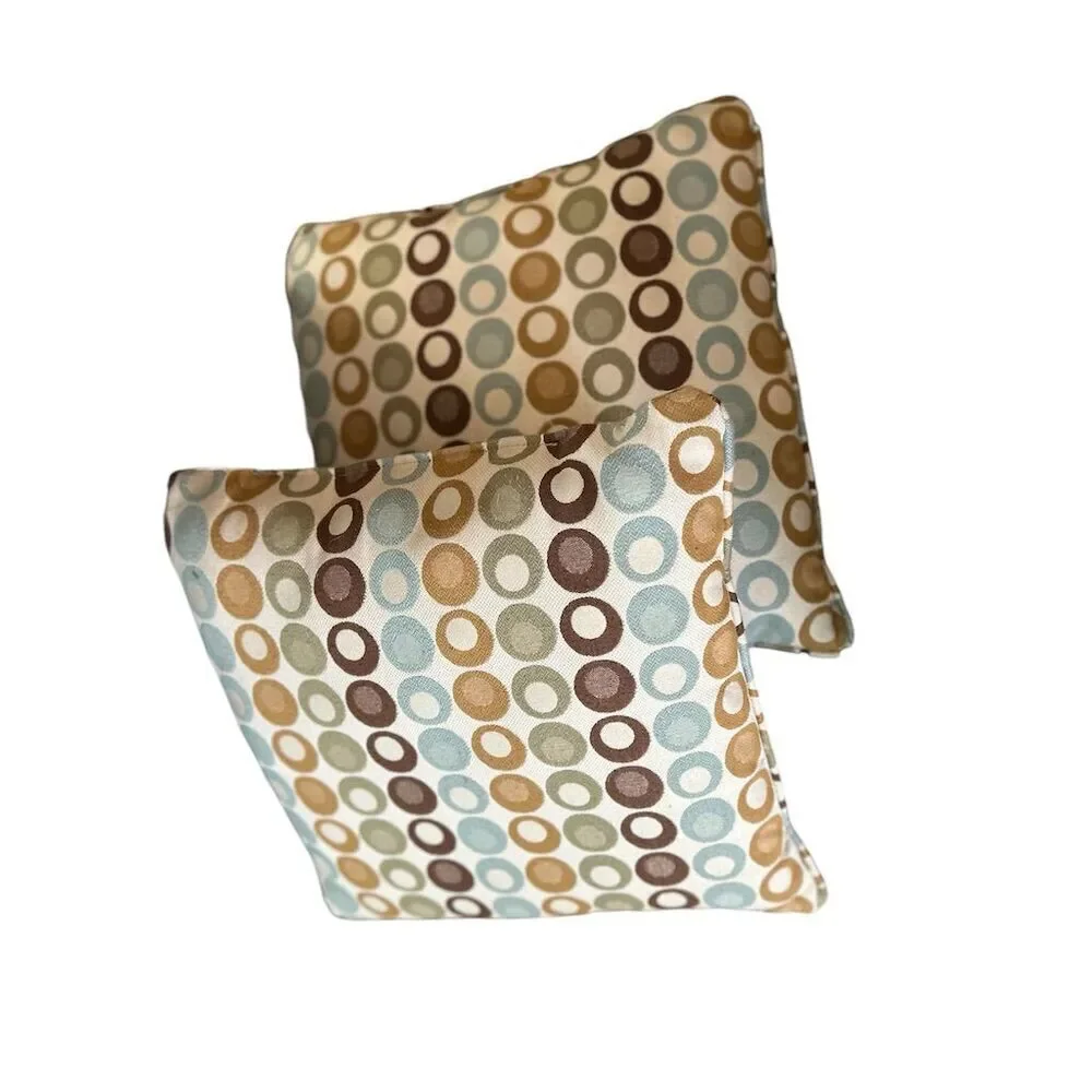 Pair of Multicolor Circle Print Throw Pillows Square‎ Indoor